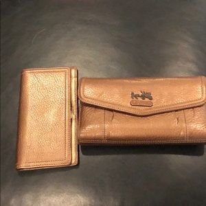 Leather Coach wallet and checkbook holder